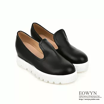 EOWYN.日韓系時尚簡約圓頭休閒舒適百搭包鞋/帆船鞋EMD01430-58/2色/34-39碼現貨+預購黑色34