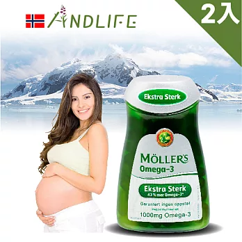 【超值組】Möller’s沐樂思孕媽咪加強型魚油膠囊(80顆/瓶)1+1