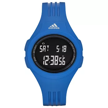 adidas 潮流曲線數位電子腕錶-晴空藍