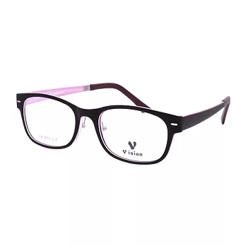 VISION 繽紛潮流 流行方框粗邊平光眼鏡VA-2013-C7深紫淺紫