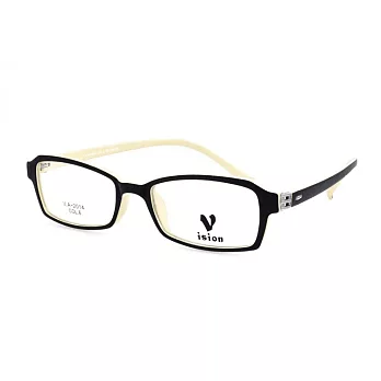 VISION 繽紛潮流 流行方框粗邊平光眼鏡VA-2014-C6黑淡黃
