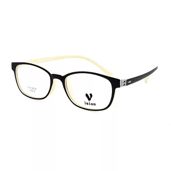 VISION 繽紛潮流 流行方框平光眼鏡VA-2016-C6黑淡黃