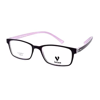 VISION 繽紛潮流 流行方框平光眼鏡VA-2017-C4深紫粉紅