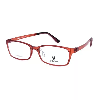 VISION 繽紛潮流 流行方框韓版平光眼鏡VA-3033-C2紅