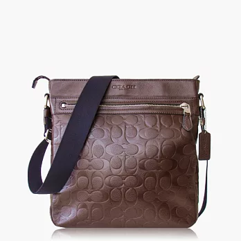 【COACH 男仕品味】皮革 / 側肩 / 斜肩 / 多功能包_深咖