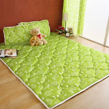 【HomeBeauty】恆溫透氣支撐日式收納床墊-雙人-仲夏葉-三色可選粉綠