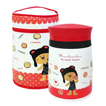 【仙德曼】法國浣熊寶貝真空悶燒食物罐-750ml-紅色