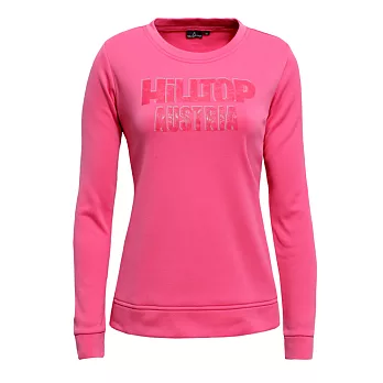 【hilltop山頂鳥】女款圓領刷毛保暖上衣H51FE1-S茶花粉