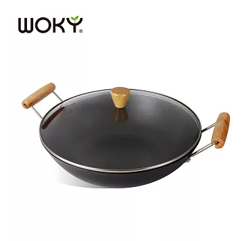 【WOKY沃廚】日式碳鋼精鐵炒鍋34cm