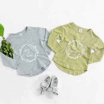 韓版wild at heart 印花寬版長袖親子裝(小孩)90花灰