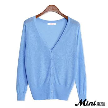 針織 薄款針織糖果色外套 六色-Mini嚴選-FREE(水藍)