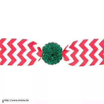 EMI❤JAY 美國知名手工髮飾手環 Crystal Beads - RED/WHITE CHEVRON WITH EMERALD