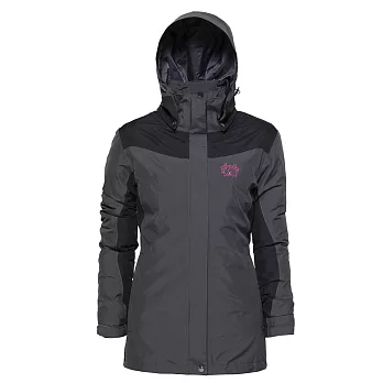 【hilltop山頂鳥】女款GoreTex 兩件式可拆袖外套F22FN5-M鯊魚灰/黑