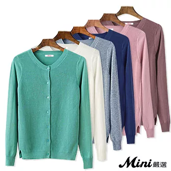 針織 素色毛衣針織外套 六色-Mini嚴選-FREE(粉綠)