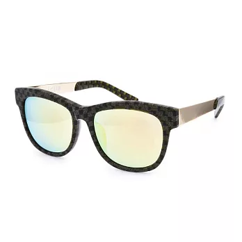 HACHILL 潮流玩酷 方格大框水銀鏡面太陽眼鏡 HC8212S-C2綠黑格紋