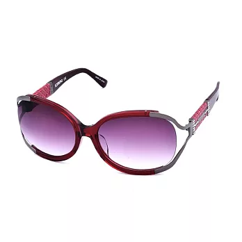 ICEBERG 低調奢華 日本製水鑽圓框粗邊平光眼鏡500-4酒紅