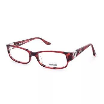 MOSCHINO 義大利製 水鑽愛心型鏤空花紋平光眼鏡123-3S酒紅