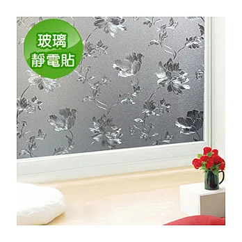 【Conalife】抵抗曝曬! PVC無膠靜電N次貼無殘留玻璃紙_2入組典雅芙蓉2入