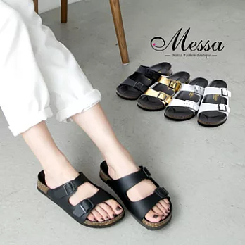 【Messa米莎專櫃女鞋】MIT 舒適滿分人體工學設計休閒涼拖鞋-四色35銀色