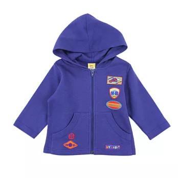 【愛的世界】MYBABY越野賽系列純棉拉鍊連帽外套-台灣製-80藏青色