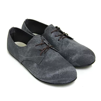 【Pretty】個性女孩質感紋理綁帶休閒平底鞋23黑色