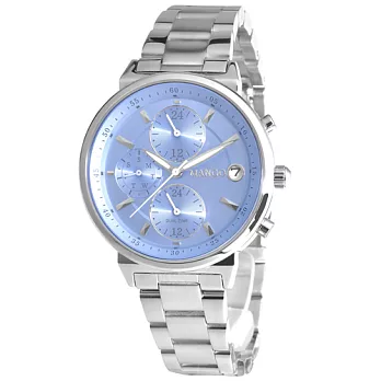 MANGO 理想美學不鏽鋼時尚腕錶-藍/37mm藍