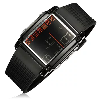 O.T.S 奧迪斯 381 極炫夜光運動手錶 電子錶全黑