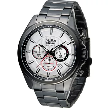 ALBA 雅柏 活力型男競速計時腕錶 VD53-X219SD AT3829X1 黑x白