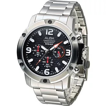 ALBA 雅柏 街頭型男計時腕錶 VD53-X218D AT3827X1 黑