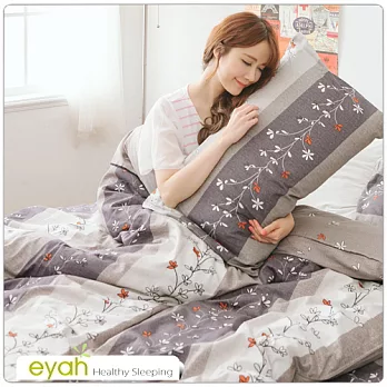 【eyah】精梳純棉雙人床包枕套三件組-DL-愛在京秋