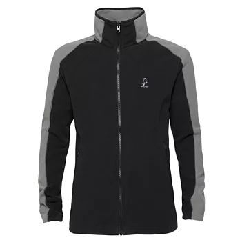 【hilltop山頂鳥】男款WINDSTOPPER抗風刷毛外套H22MR8-S黑/灰