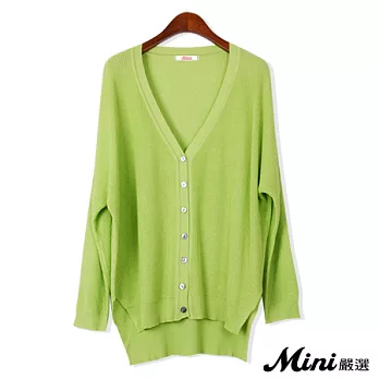 針織 下擺開叉貝殼扣薄蝙蝠袖針織外套 六色-Mini嚴選-FREE(綠色)