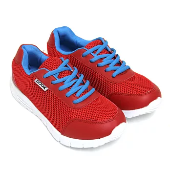 【Pretty】亮彩雙色透氣網布舒適運動慢跑鞋23紅色