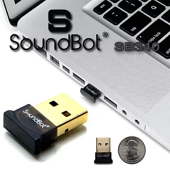 SoundBot 即插即用藍芽 4.0 USB適配器 個人電腦 自由連接配佩器 SB340黑色
