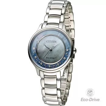 星辰 CITIZEN L系列 柔美風格璀璨真鑽腕錶 EM0380-65D 藍粉藍色