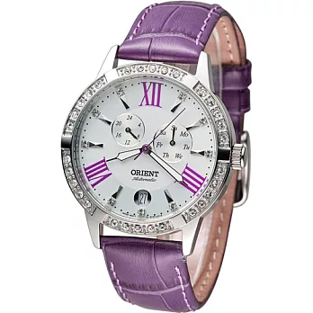 東方錶 ORIENT Elegant 璀璨時光機械錶 FET0Y004W 白x紫色