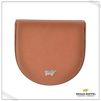 BRAUN BUFFEL‧德國小金牛 - 艾爾巴系列拱型壓紋零錢包-焦糖棕