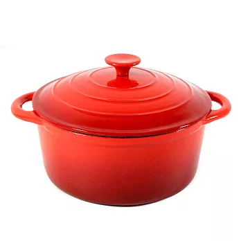 【U】Gusto古斯特 - 全鍋身多彩琺瑯鑄鐵鍋-22cm(3L) - 紅色