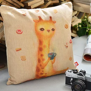 義大利Fancy Belle X furryfurry《長頸鹿》麻織靠墊 45*45CM