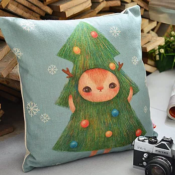 義大利Fancy Belle X furryfurry《聖誕麋鹿》麻織靠墊 45*45CM