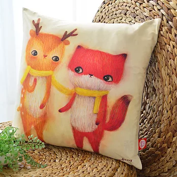 義大利Fancy Belle X furryfurry《一起圍圍巾》數位抱枕靠墊 45*45CM