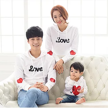 白色LOVE愛心連帽上衣親子裝情侶裝(媽媽)S白色