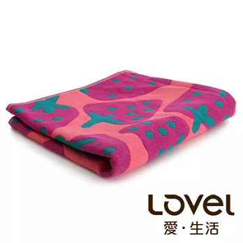 Lovel日雜塗鴉可愛草莓紗布毛巾3入組粉色x3