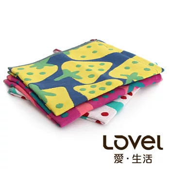 Lovel日雜塗鴉可愛草莓紗布方巾6入組請備註否則隨機出貨