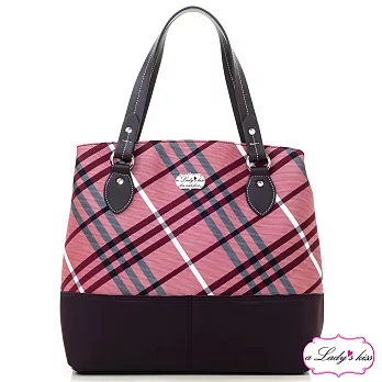 【a Lady ’s真皮】英倫優雅四口袋隔層包(紫紅)