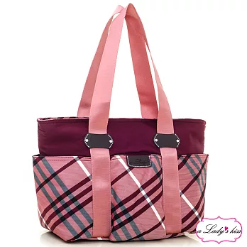 【a Lady ’s真皮】四口袋休旅包*小(紫紅)