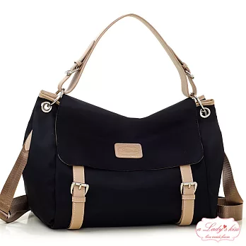 【a Lady ’s真皮】俐落垂墜風雙皮飾二用包(優雅黑)