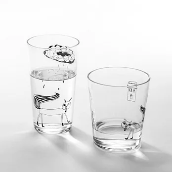 空器感玻璃杯(二入組 、下雨了)