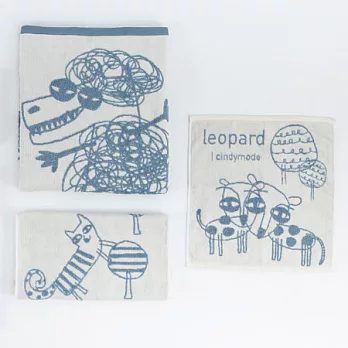 觸碰的療癒 藍色純棉巾(三入組)