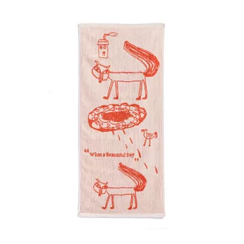 觸碰的療癒 橘色純棉巾 (狐狸毛巾)